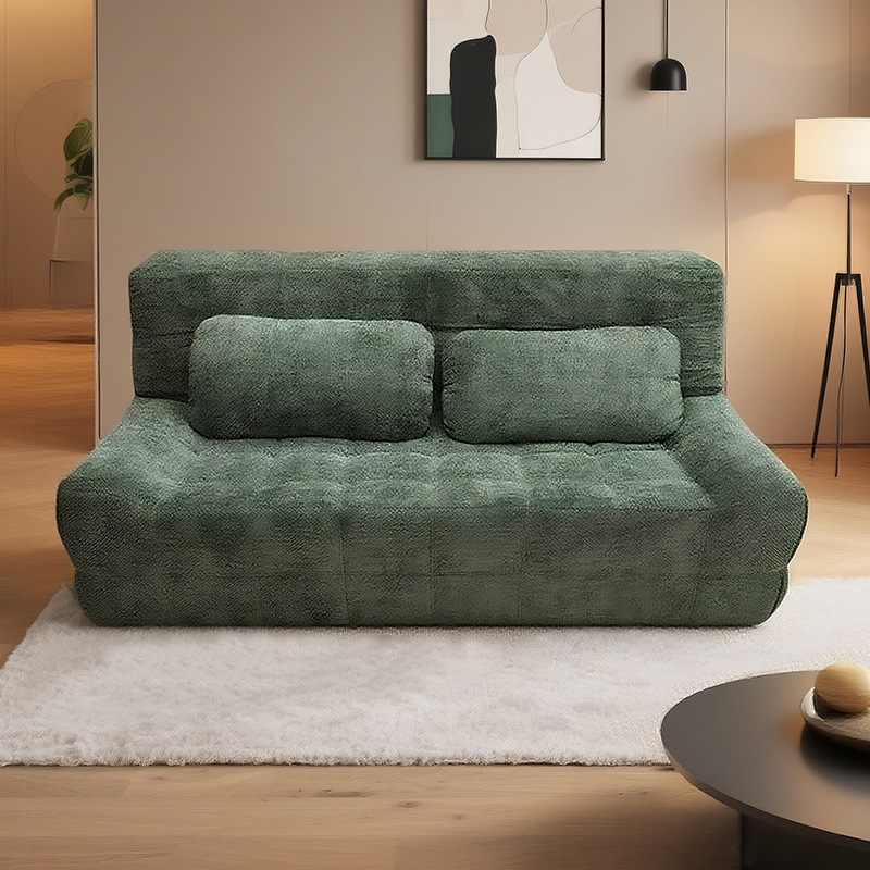 跨境双人沙发客厅灯芯绒皮质压缩沙发折叠两用简约风模块懒人沙发