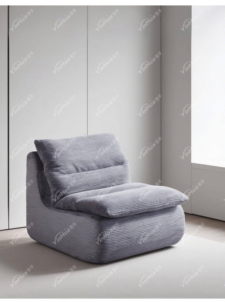 灰色灯芯绒沙发椅