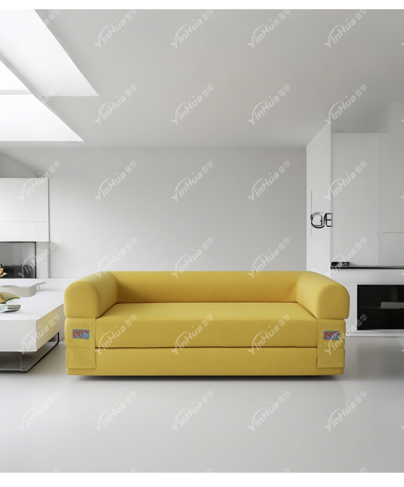 黄色懒人沙发床