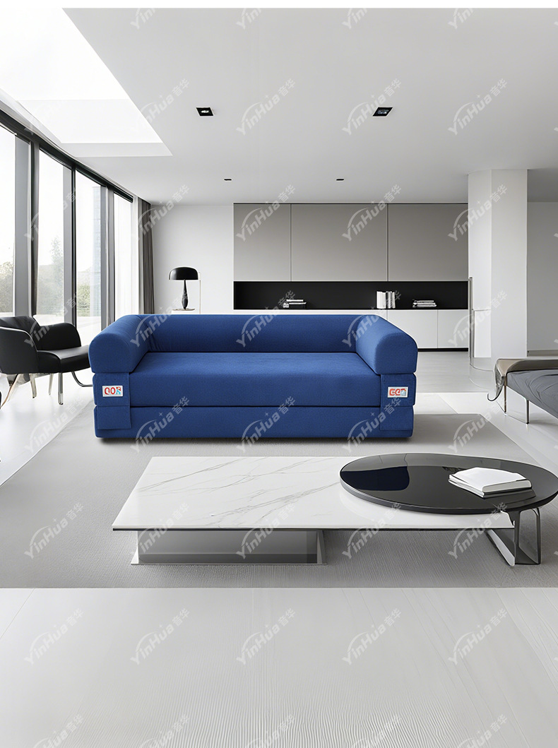 蓝色懒人沙发床
